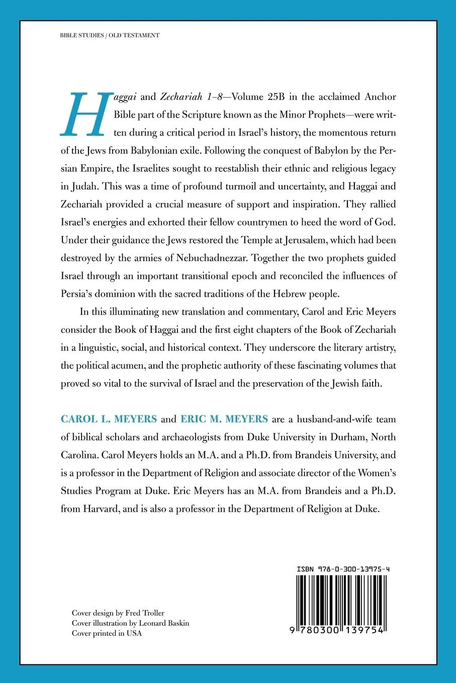 Rückseite: 9780300139754 | Haggai, Zechariah 1-8 | Meyers | Taschenbuch | Englisch | 2007