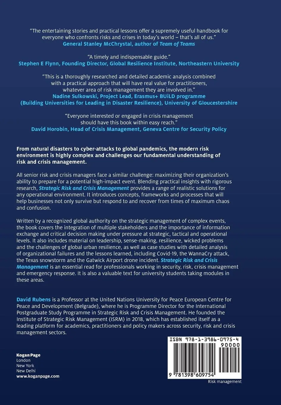 Rückseite: 9781398609754 | Strategic Risk and Crisis Management | David Rubens (u. a.) | Buch