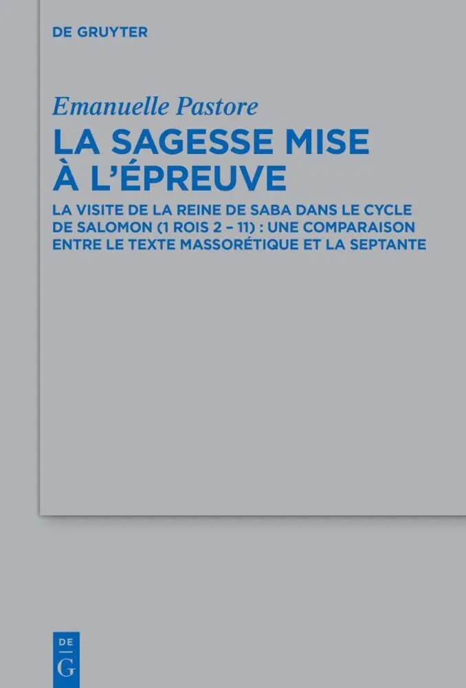 Cover: 9783119149754 | La sagesse mise à l'épreuve | Emanuelle Pastore | Buch | XIV | 2025