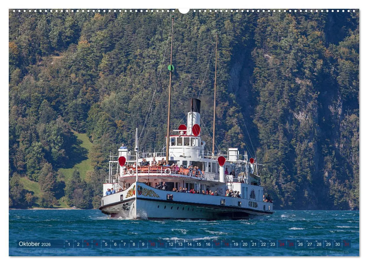 Bild: 9783457669754 | Dampfschiffe Vierwaldstättersee (Wandkalender 2026 DIN A2 quer),...