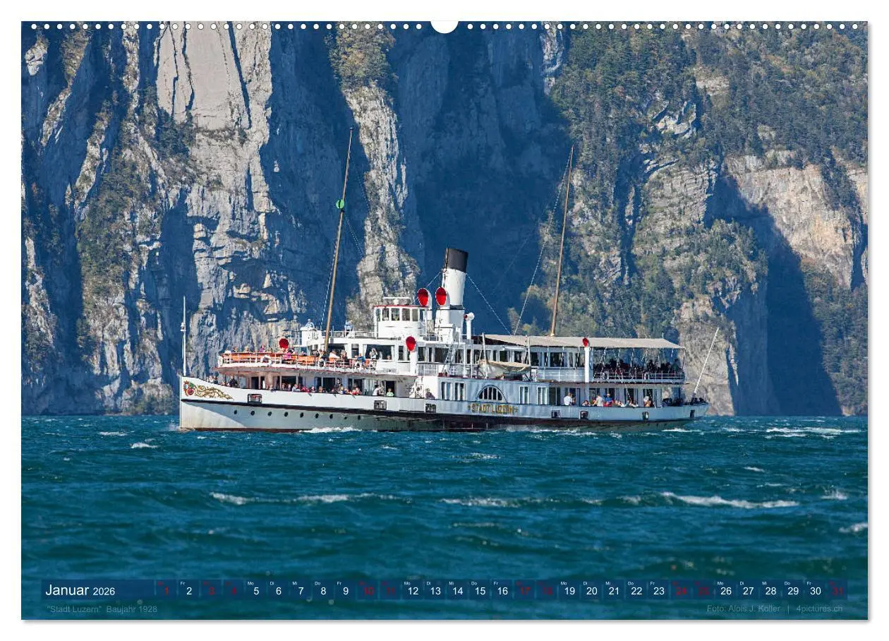 Bild: 9783457669754 | Dampfschiffe Vierwaldstättersee (Wandkalender 2026 DIN A2 quer),...