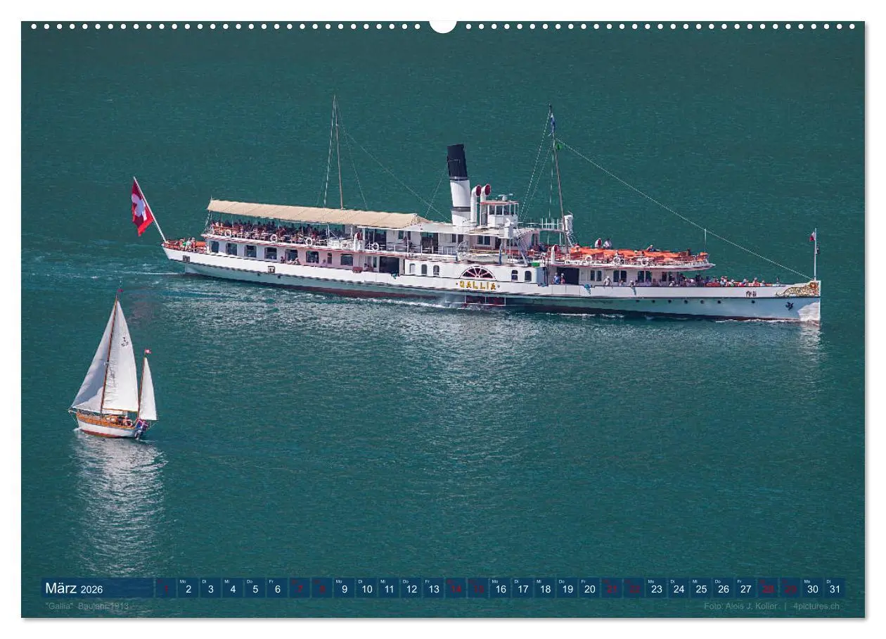 Bild: 9783457669754 | Dampfschiffe Vierwaldstättersee (Wandkalender 2026 DIN A2 quer),...