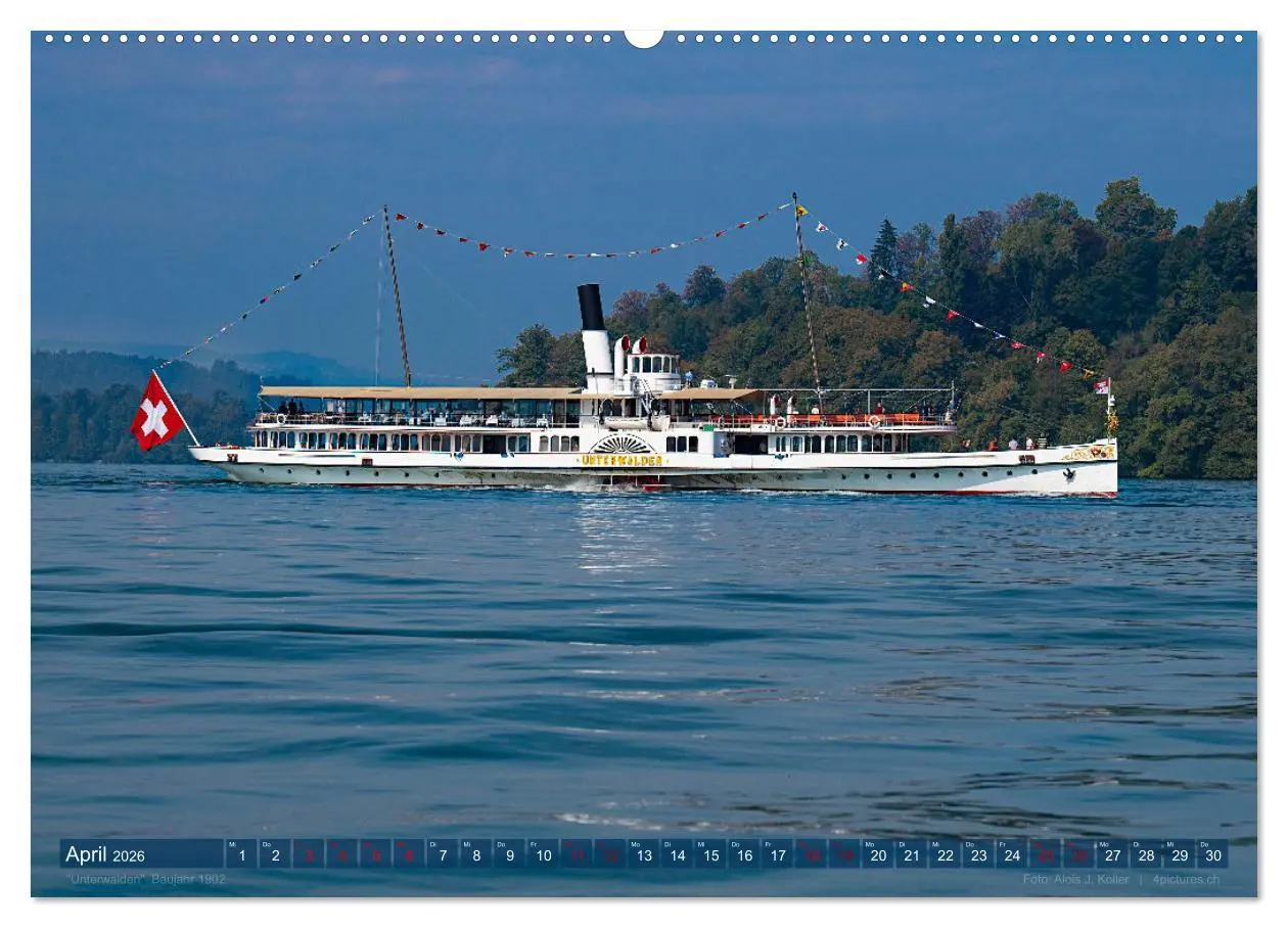 Bild: 9783457669754 | Dampfschiffe Vierwaldstättersee (Wandkalender 2026 DIN A2 quer),...