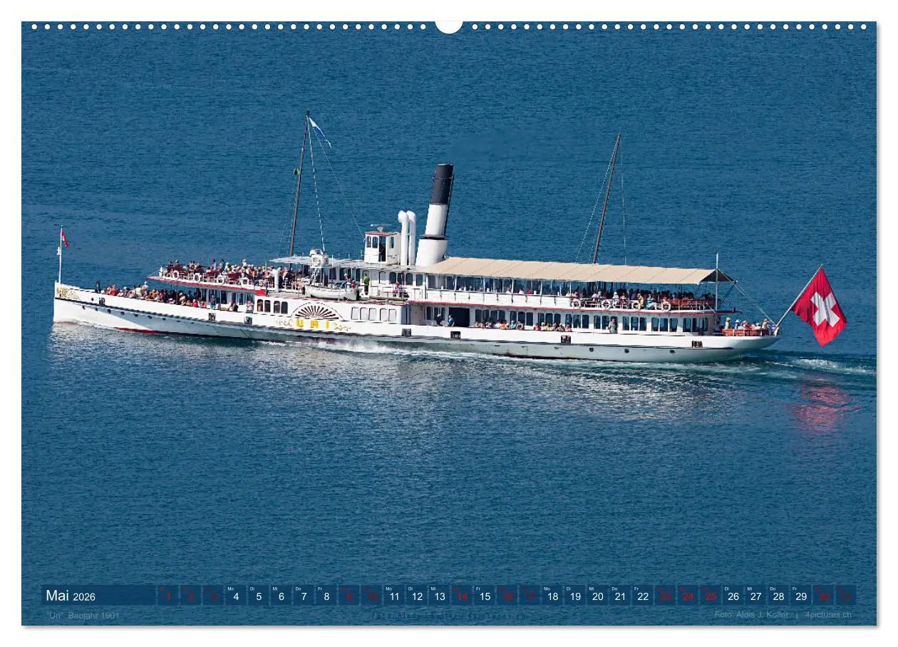 Bild: 9783457669754 | Dampfschiffe Vierwaldstättersee (Wandkalender 2026 DIN A2 quer),...