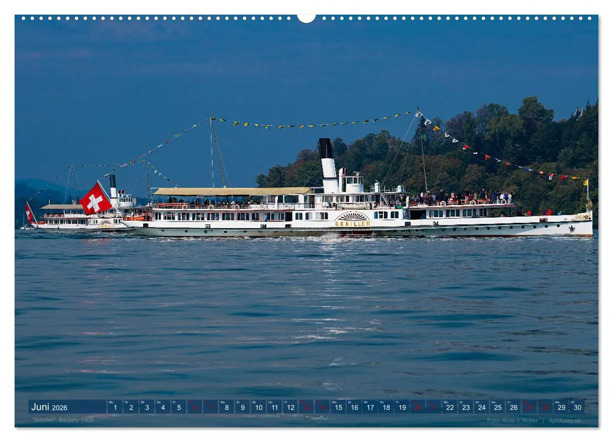 Bild: 9783457669754 | Dampfschiffe Vierwaldstättersee (Wandkalender 2026 DIN A2 quer),...