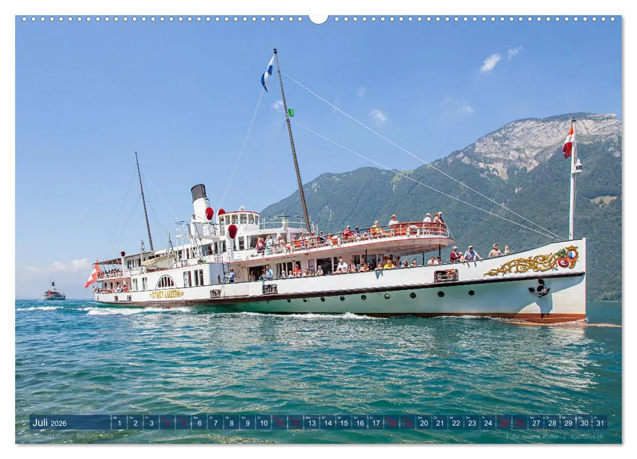 Bild: 9783457669754 | Dampfschiffe Vierwaldstättersee (Wandkalender 2026 DIN A2 quer),...
