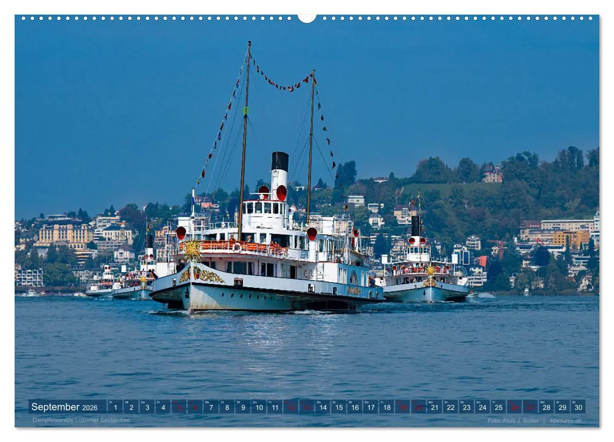Bild: 9783457669754 | Dampfschiffe Vierwaldstättersee (Wandkalender 2026 DIN A2 quer),...