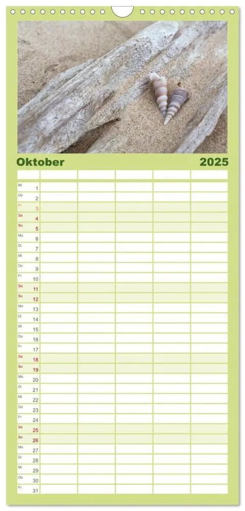 Bild: 9783457109854 | Familienplaner 2025 - Strandgut und Meer mit 5 Spalten...