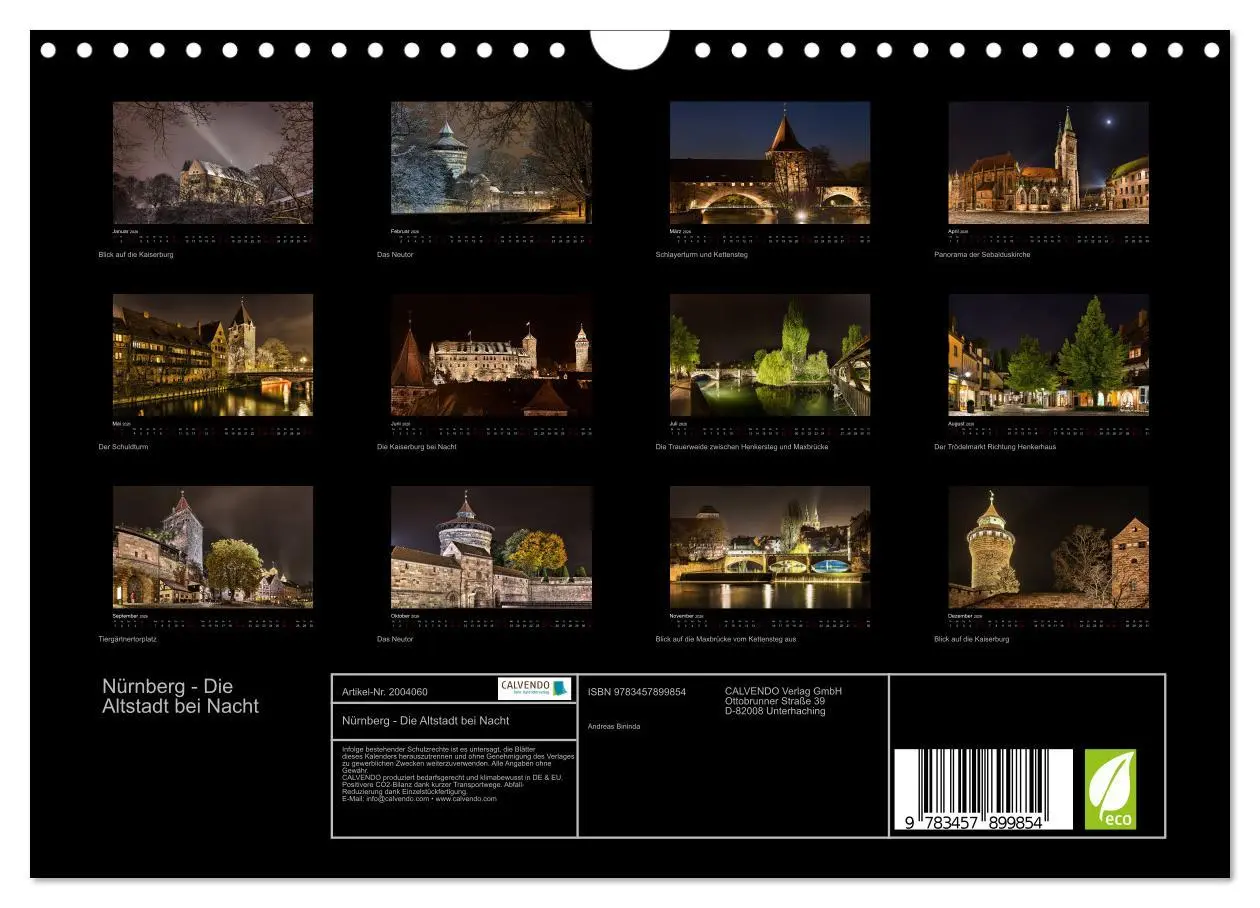 Bild: 9783457899854 | Nürnberg - Die Altstadt bei Nacht (Wandkalender 2026 DIN A4 quer),...