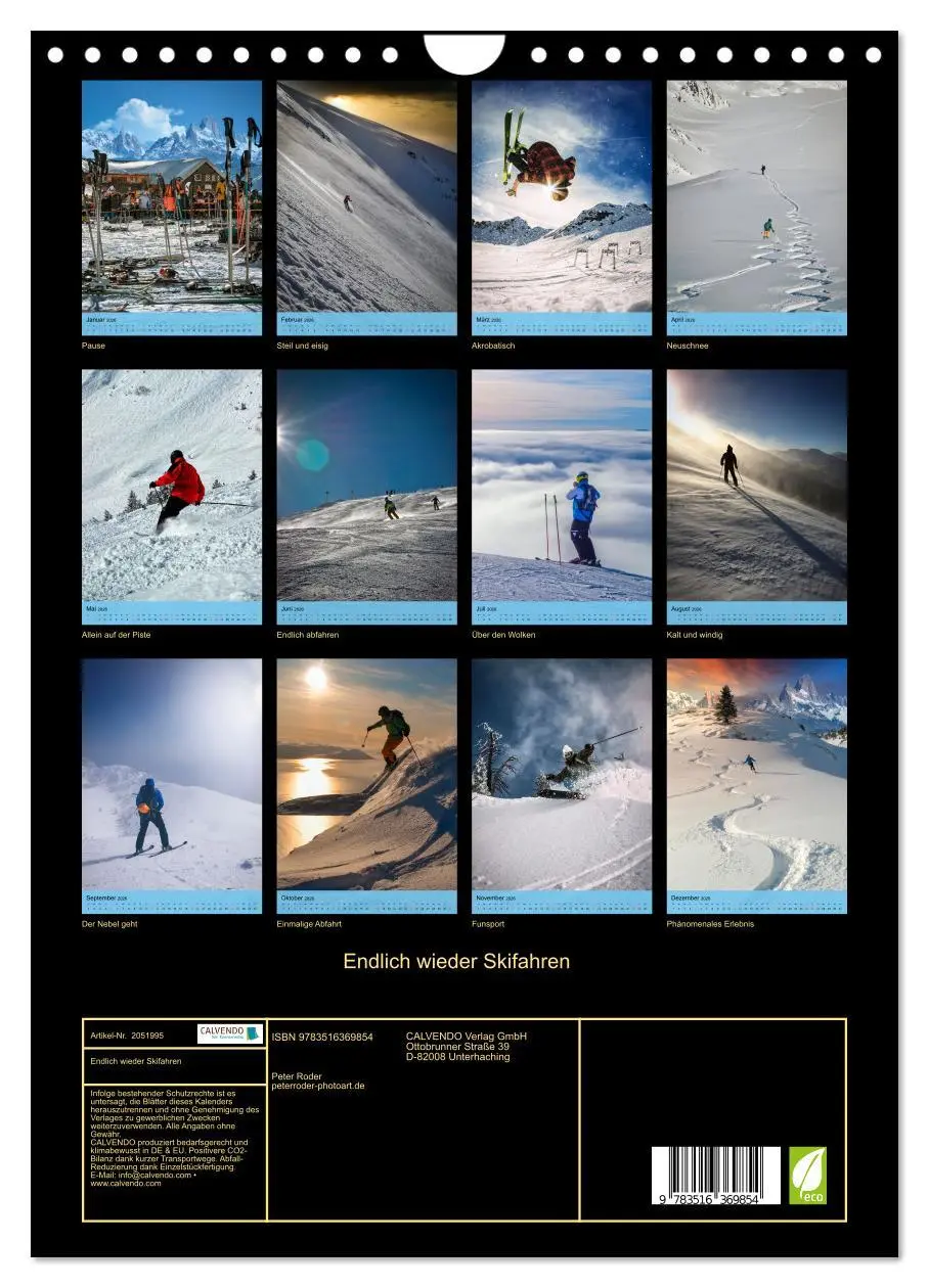 Bild: 9783516369854 | Endlich wieder Skifahren (Wandkalender 2026 DIN A4 hoch), CALVENDO...