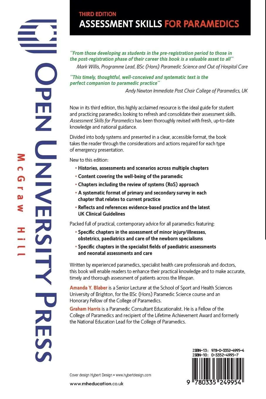 Rückseite: 9780335249954 | Assessment Skills for Paramedics | Amanda Blaber (u. a.) | Taschenbuch