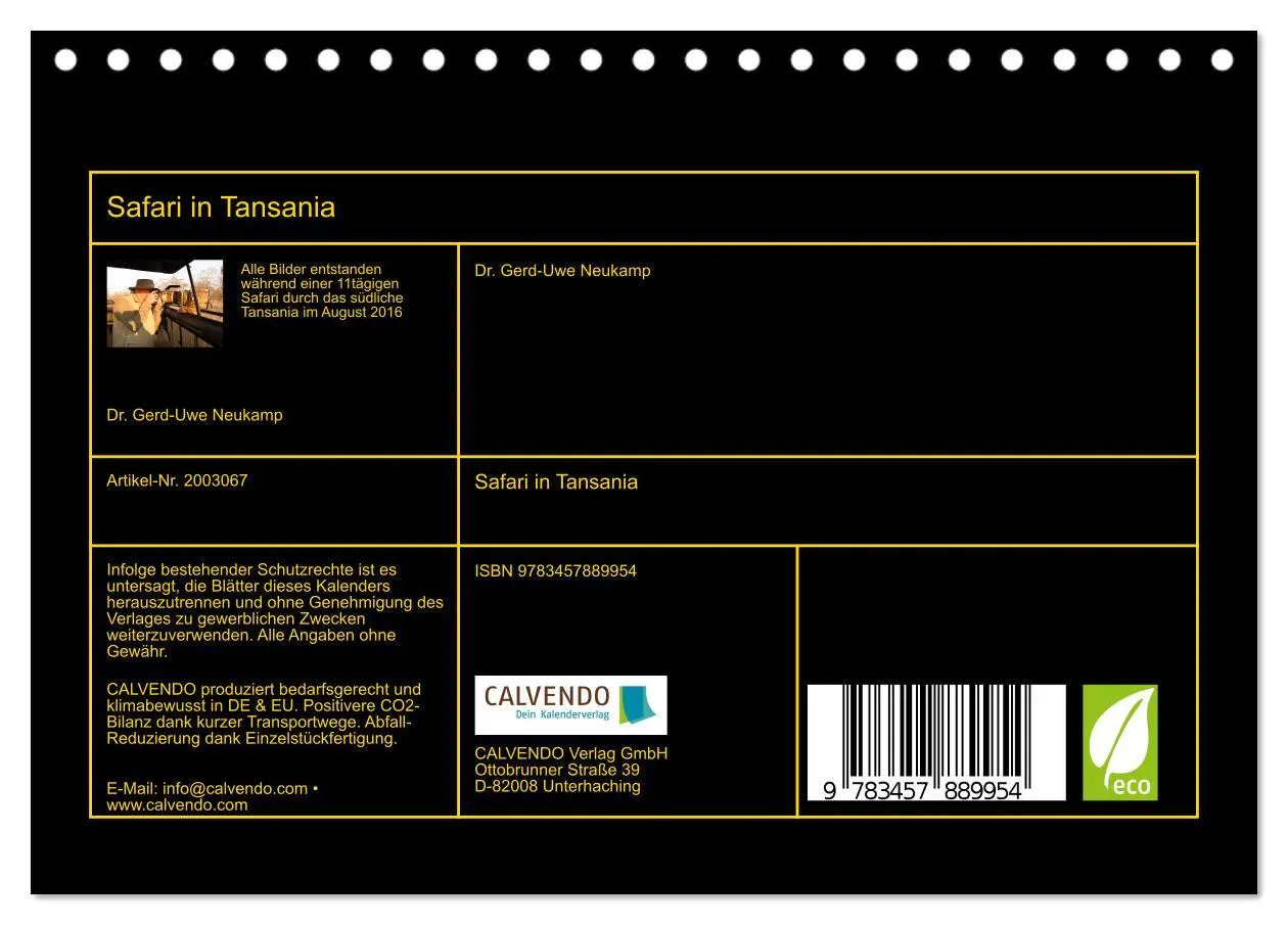 Bild: 9783457889954 | Safari in Tansania (Tischkalender 2026 DIN A5 quer), CALVENDO...