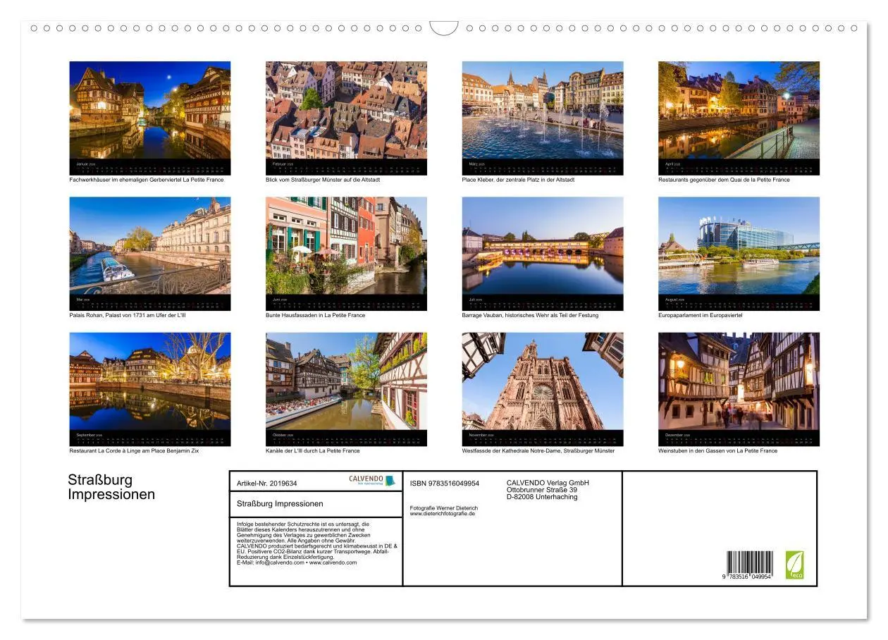 Bild: 9783516049954 | Straßburg Impressionen (Wandkalender 2026 DIN A2 quer), CALVENDO...