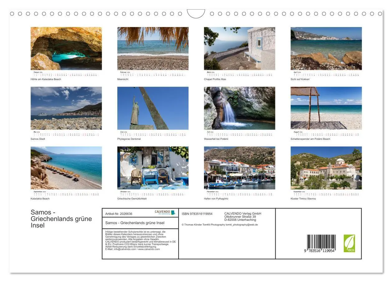 Bild: 9783516119954 | Samos - Griechenlands grüne Insel (Wandkalender 2026 DIN A3 quer),...