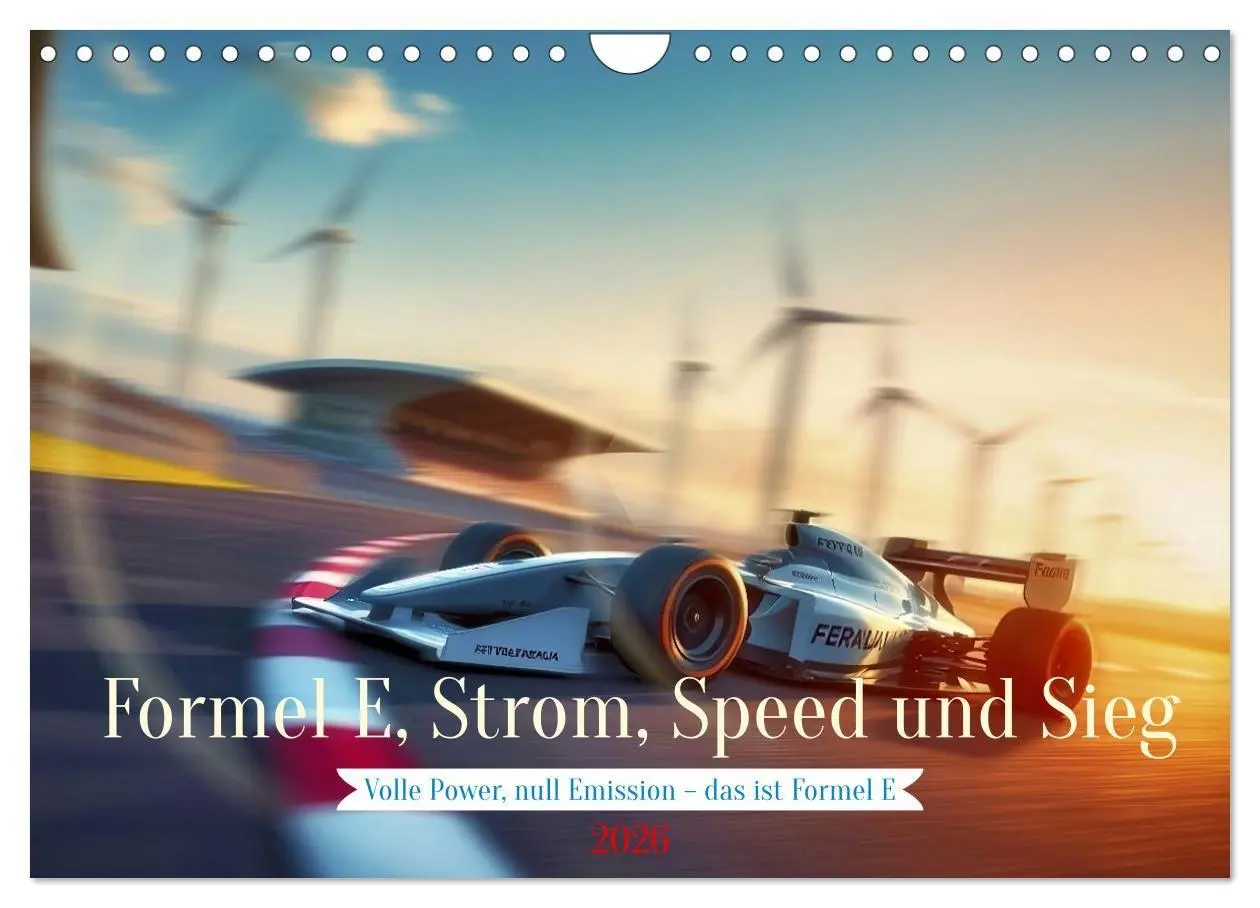 Cover: 9783516669954 | Formel E, Strom, Speed und Sieg (Wandkalender 2026 DIN A4 quer),...