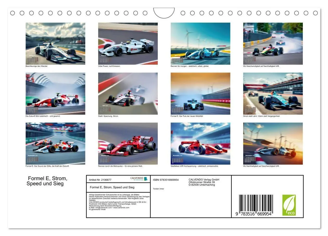 Bild: 9783516669954 | Formel E, Strom, Speed und Sieg (Wandkalender 2026 DIN A4 quer),...