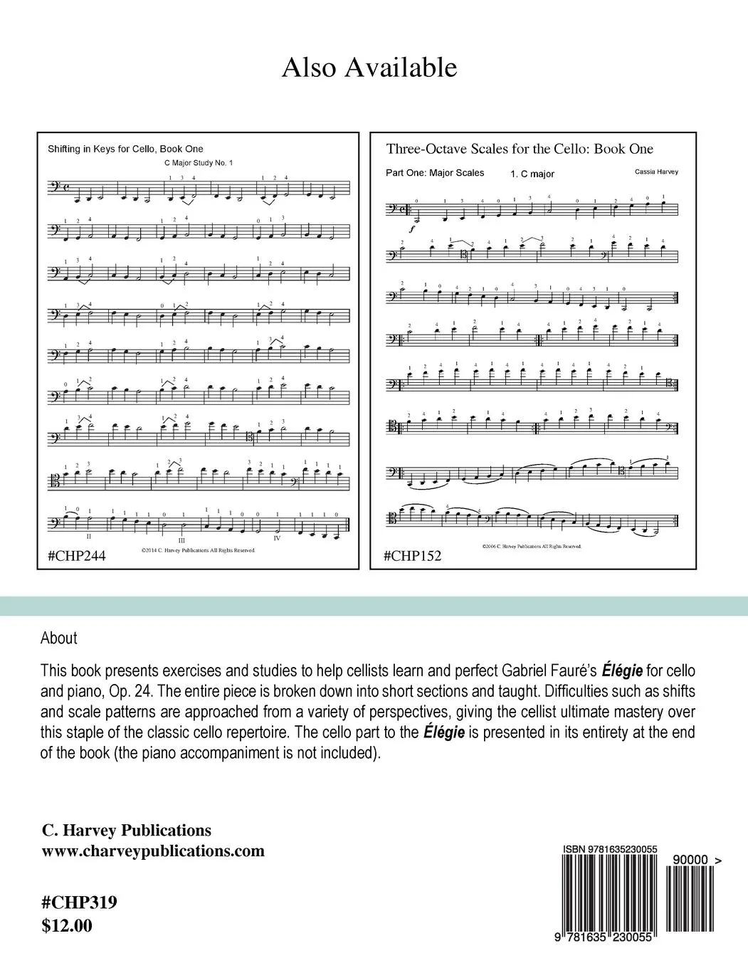 Rückseite: 9781635230055 | The Faure Elegie Study Book for Cello | Cassia Harvey | Taschenbuch