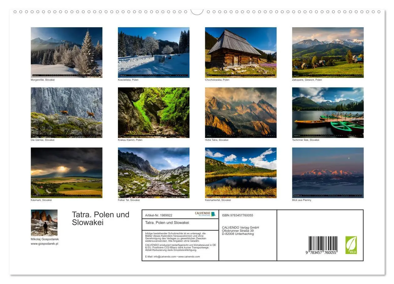 Bild: 9783457760055 | Tatra. Polen und Slowakei (hochwertiger Premium Wandkalender 2026...
