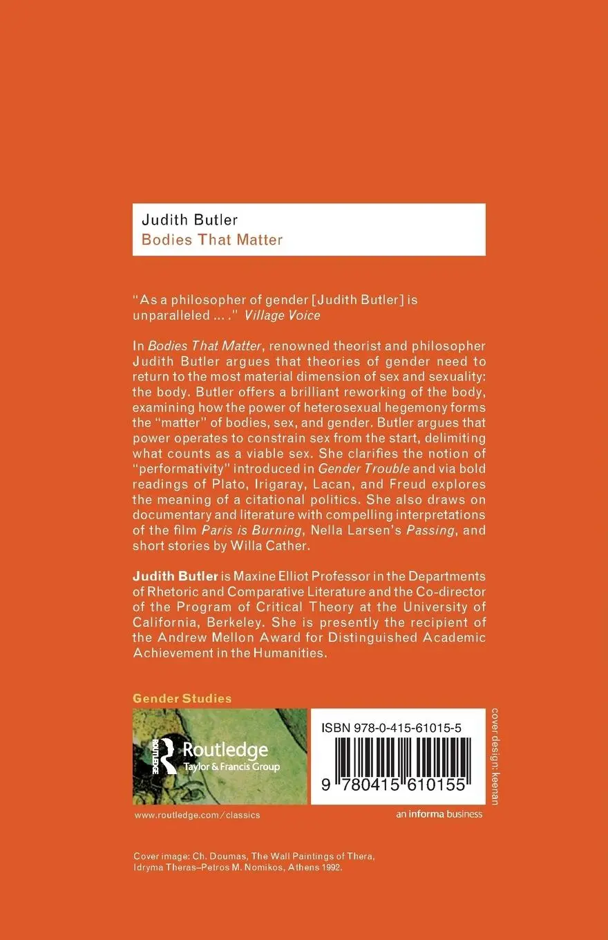 Rückseite: 9780415610155 | Bodies That Matter | On the Discursive Limits of Sex | Judith Butler