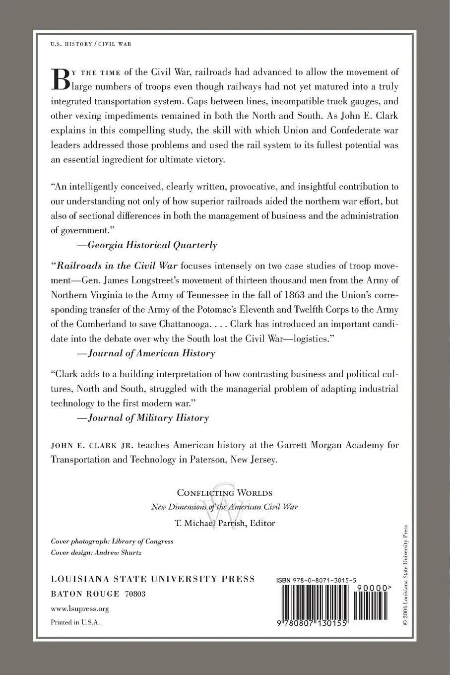 Rückseite: 9780807130155 | Railroads in the Civil War | John E Clark | Taschenbuch | Englisch
