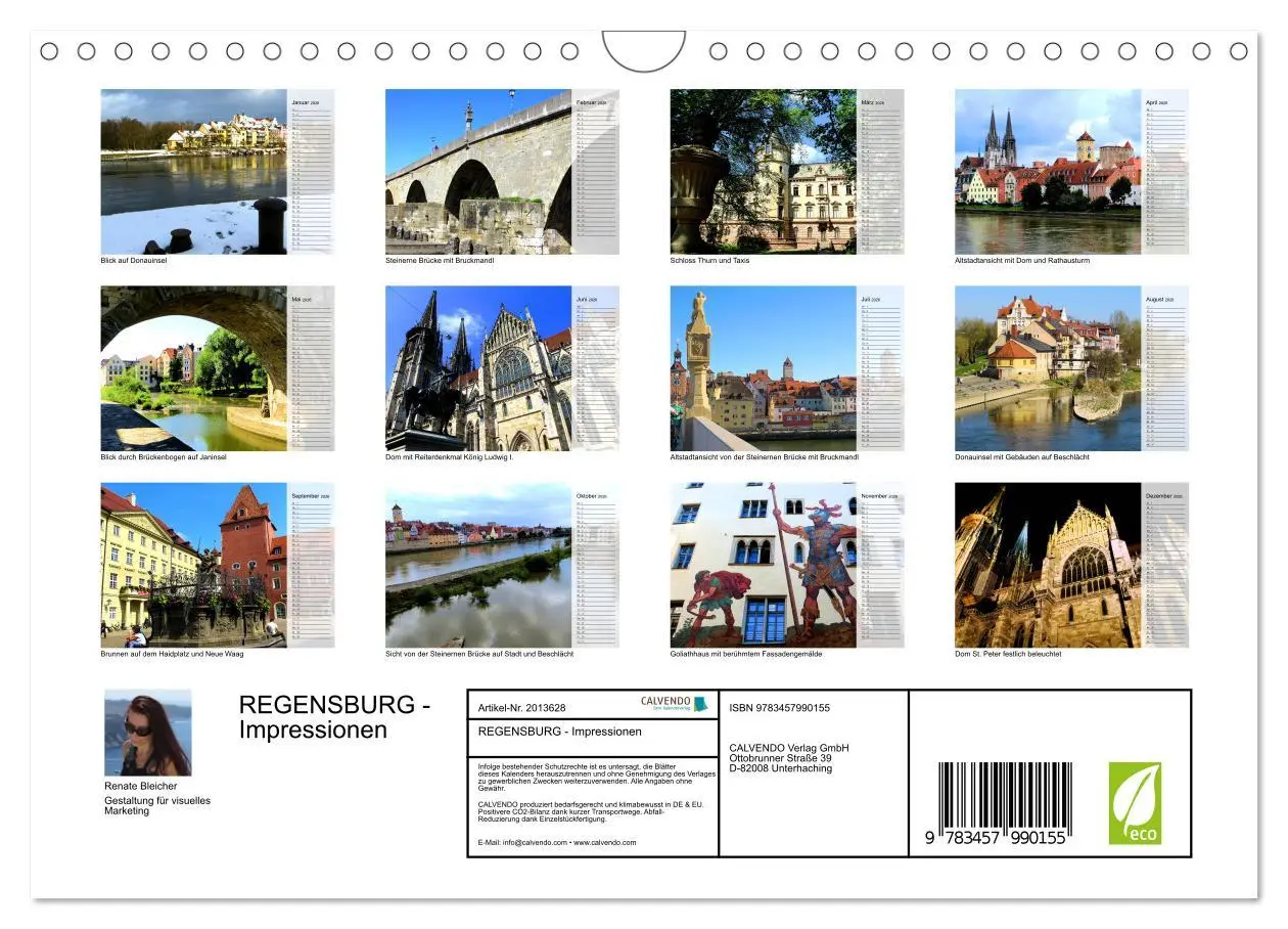 Bild: 9783457990155 | REGENSBURG - Impressionen (Wandkalender 2026 DIN A4 quer), CALVENDO...