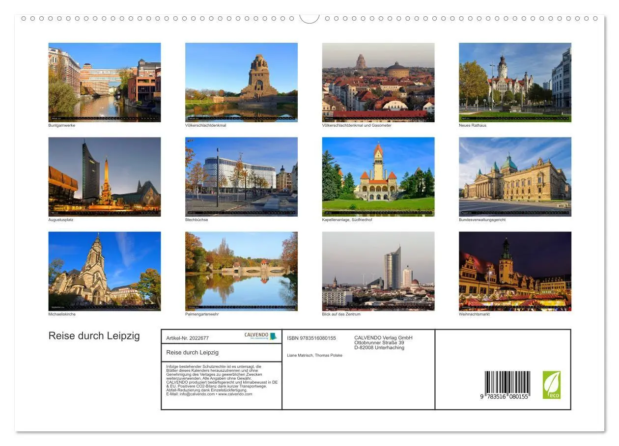 Bild: 9783516080155 | Reise durch Leipzig (hochwertiger Premium Wandkalender 2026 DIN A2...