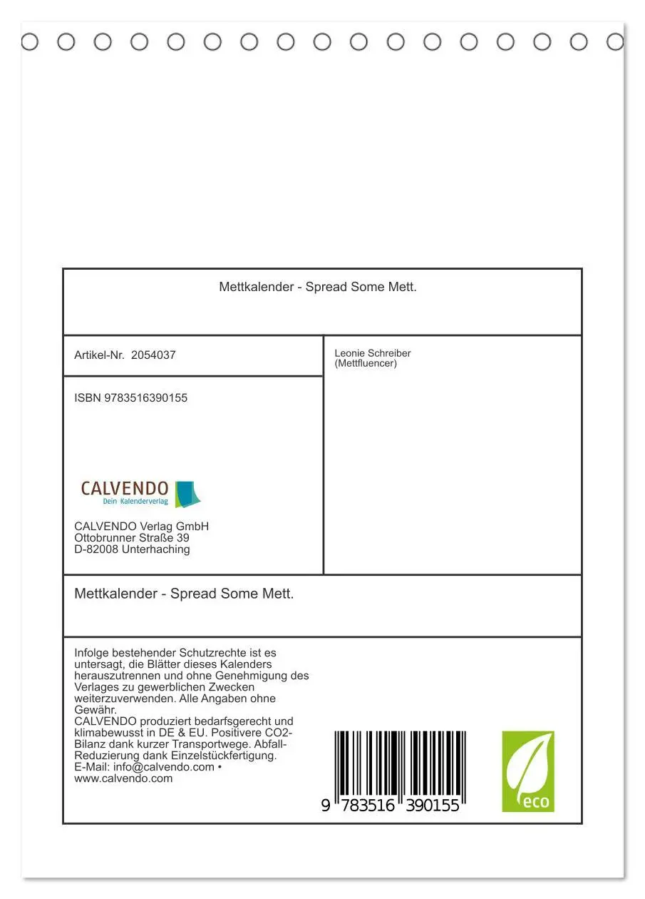 Bild: 9783516390155 | Mettkalender - Spread Some Mett. (Tischkalender 2026 DIN A5 hoch),...