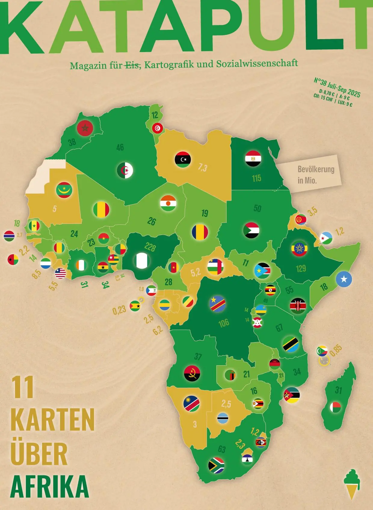 Cover: 9783689720155 | KATAPULT Magazin Ausgabe 38 | 11 Karten über Afrika | Katapult | 2025