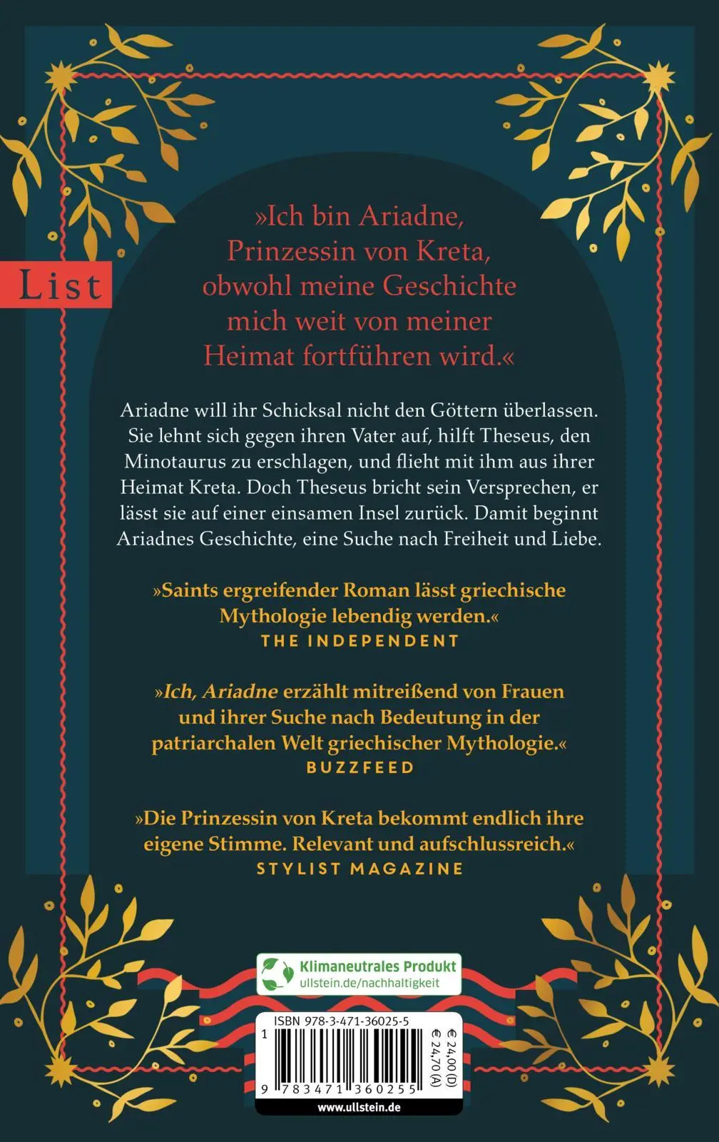 Rückseite: 9783471360255 | Ich, Ariadne | Jennifer Saint | Buch | 408 S. | Deutsch | 2021