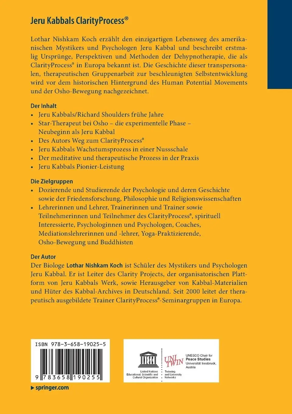 Rückseite: 9783658190255 | Jeru Kabbals ClarityProcess® | Lothar Nishkam Koch | Taschenbuch