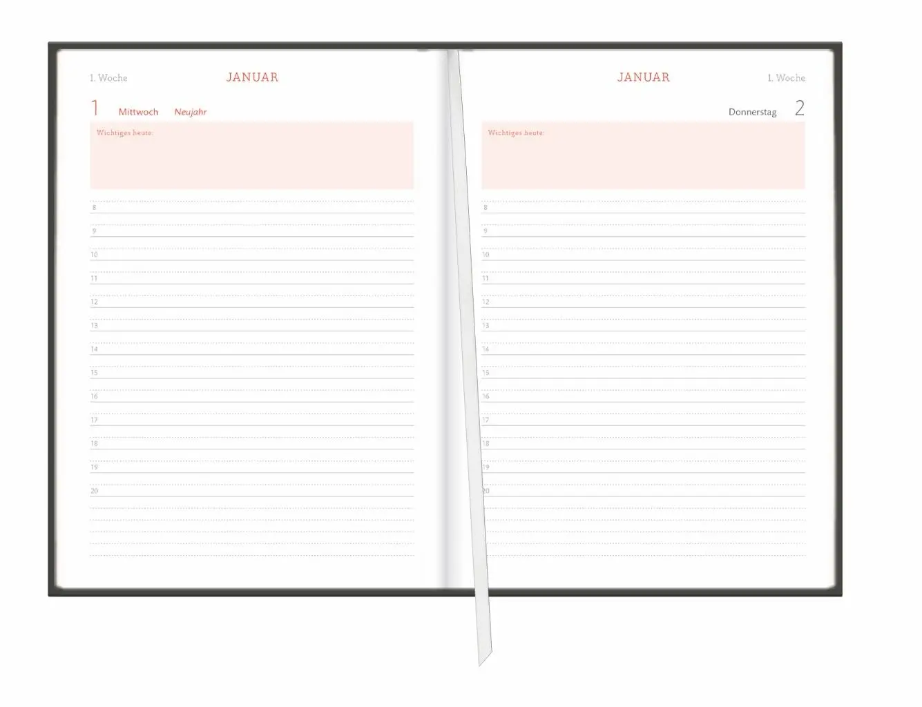 Bild: 9783756410255 | Tages-Kalenderbuch A6, schwarz 2026 | Heye | Buch | Bürokalender Heye