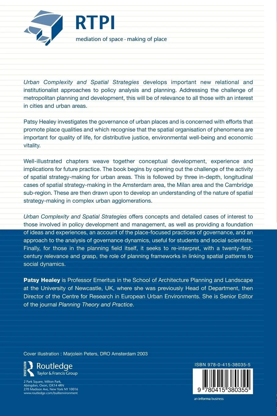 Rückseite: 9780415380355 | Urban Complexity and Spatial Strategies | Patsy Healey | Taschenbuch