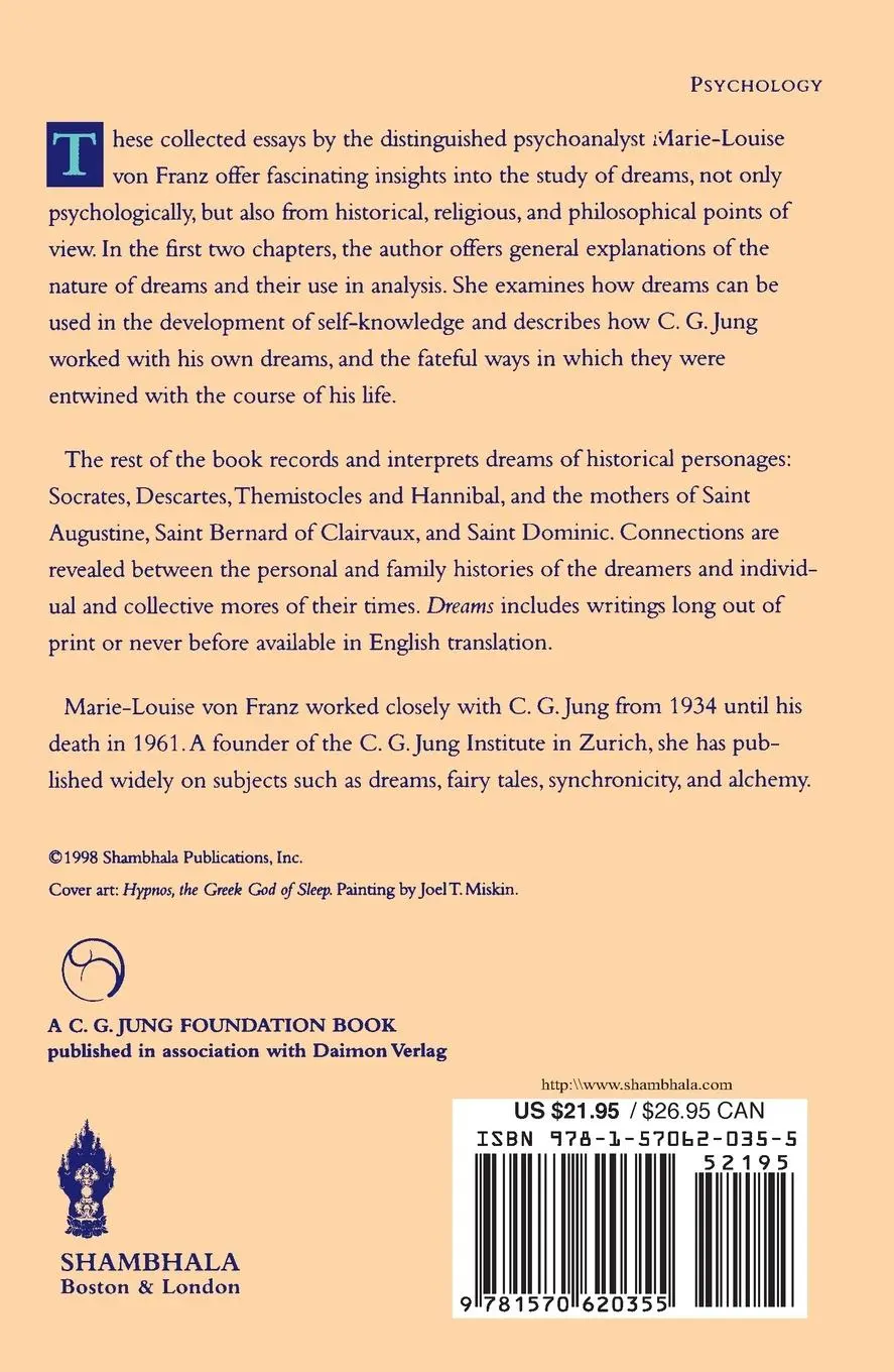 Rückseite: 9781570620355 | Dreams | Marie-Louise Von Franz | Taschenbuch | Englisch | 1998