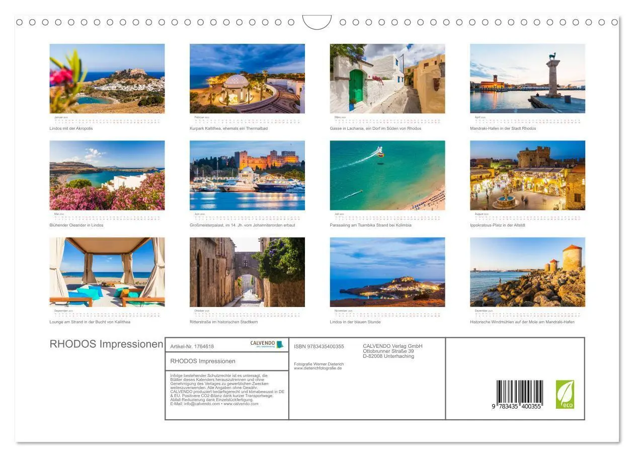 Bild: 9783435400355 | RHODOS Impressionen (Wandkalender 2025 DIN A3 quer), CALVENDO...
