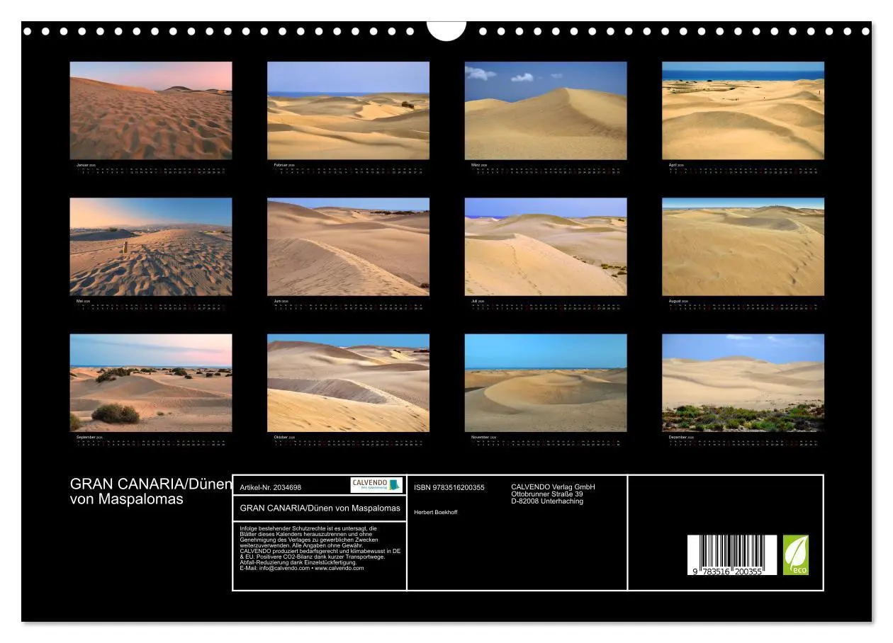 Bild: 9783516200355 | GRAN CANARIA/Dünen von Maspalomas (Wandkalender 2026 DIN A3 quer),...