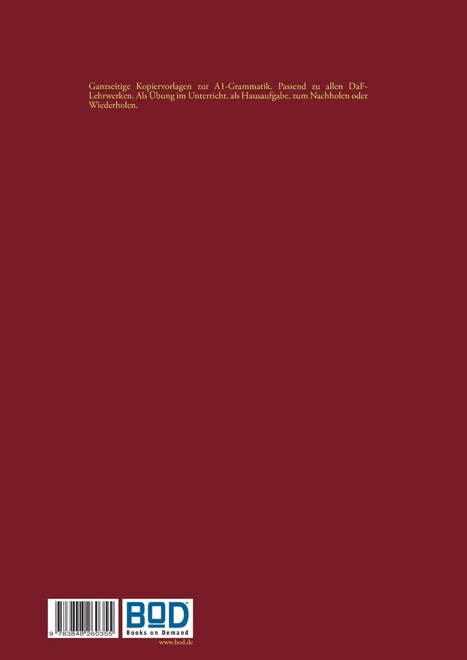 Rückseite: 9783848260355 | Mehr Übung A1 | Gisela Darrah | Taschenbuch | 64 S. | Deutsch | 2013