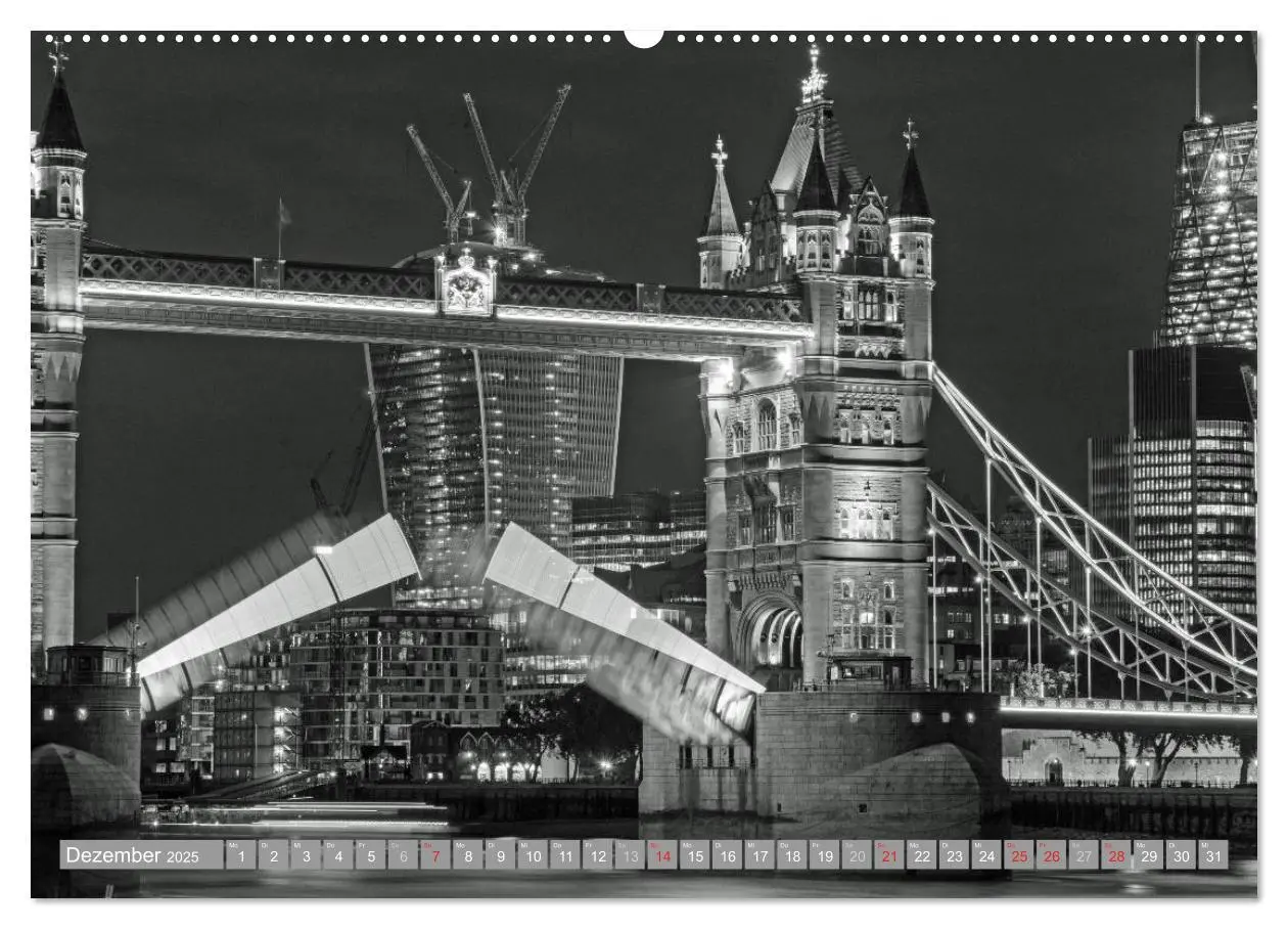 Bild: 9783435700455 | London in Schwarz-Weiß (Wandkalender 2025 DIN A2 quer), CALVENDO...