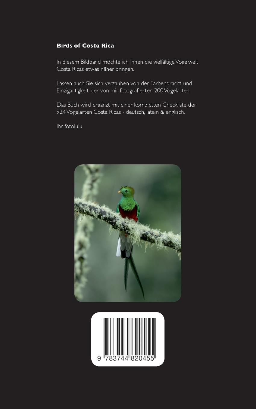 Rückseite: 9783744820455 | Birds of Costa Rica | fotolulu Taschenbuch III | Fotolulu | Buch