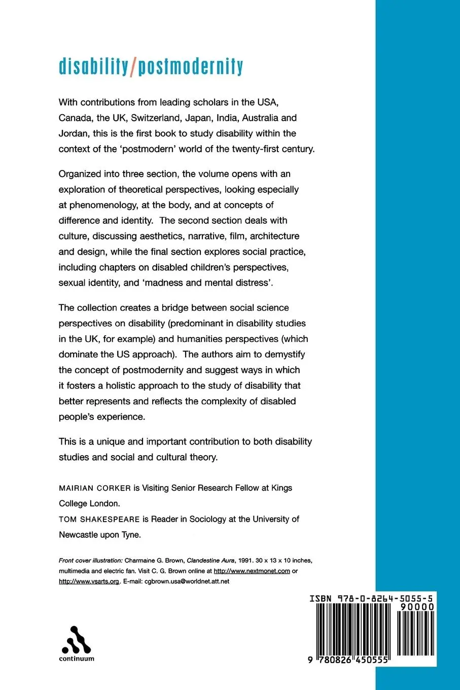 Rückseite: 9780826450555 | Disability/Postmodernity | Embodying Disability Theory | Taschenbuch
