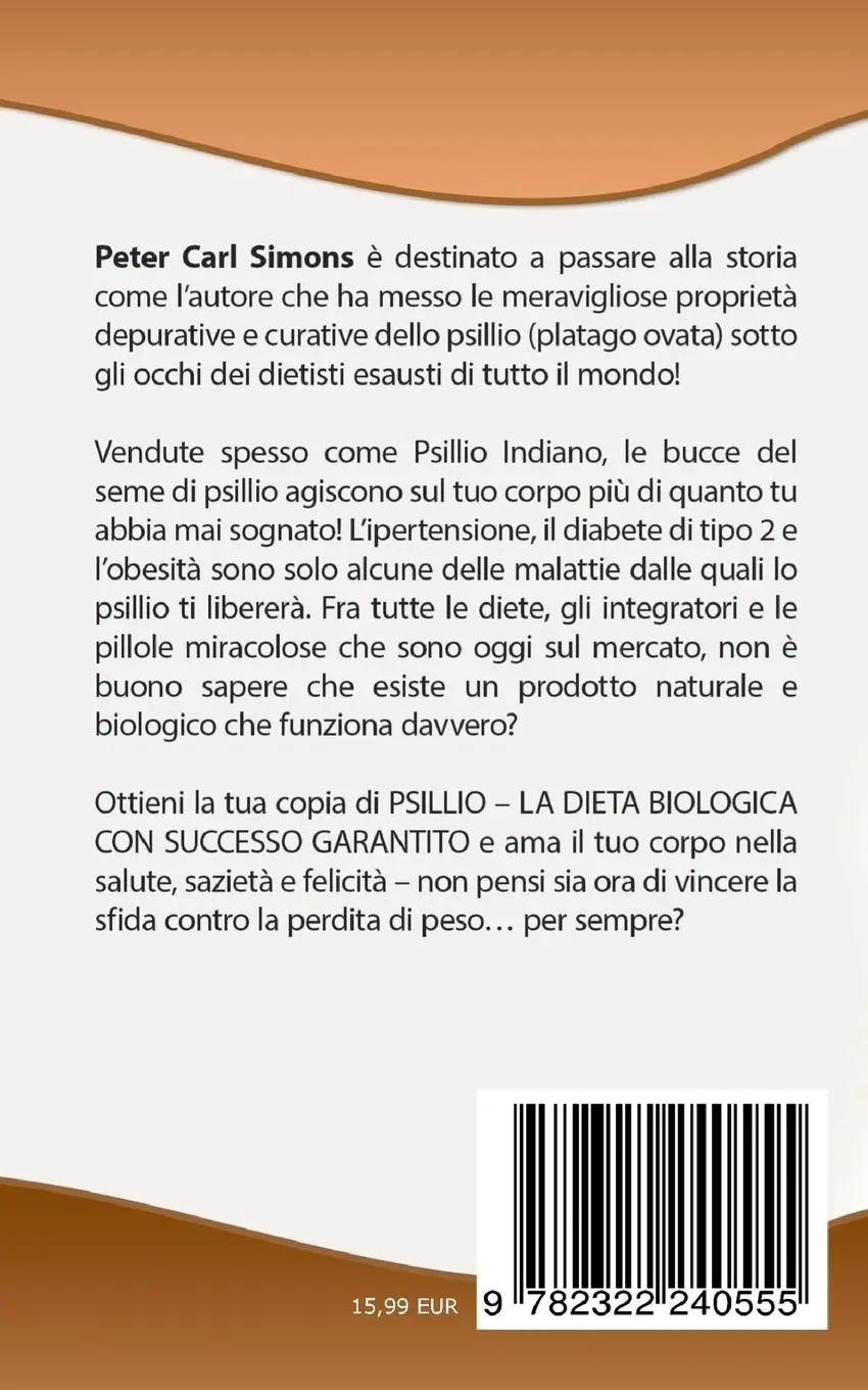 Rückseite: 9782322240555 | Psillio - la dieta biologica con successo garantito | Simons | Buch
