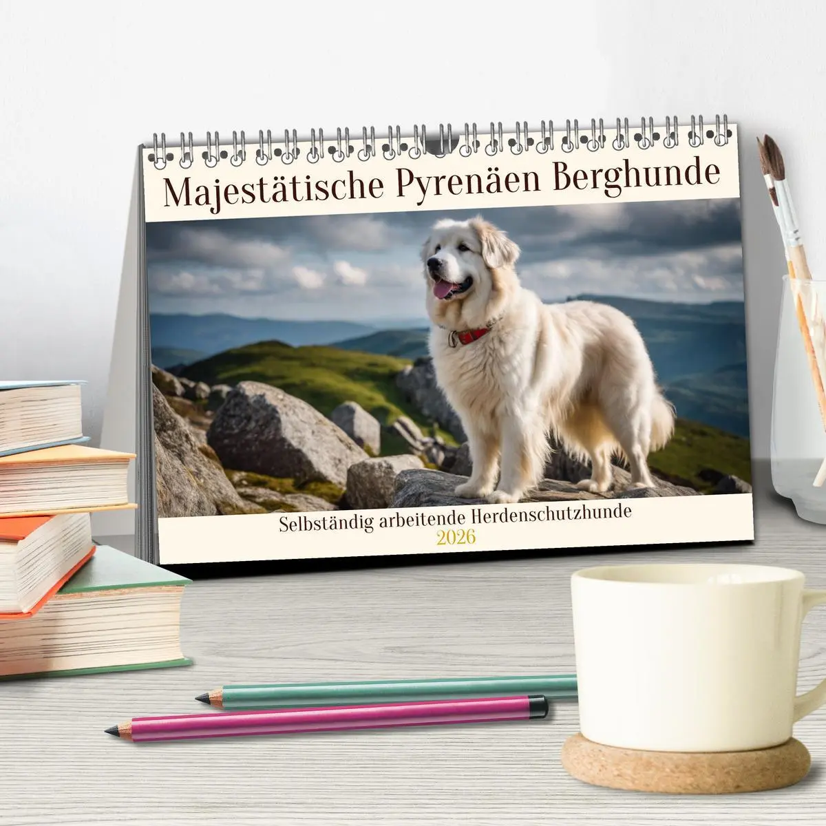 Bild: 9783457400555 | Majestätische Pyrenäen Berghunde (Tischkalender 2026 DIN A5 quer),...