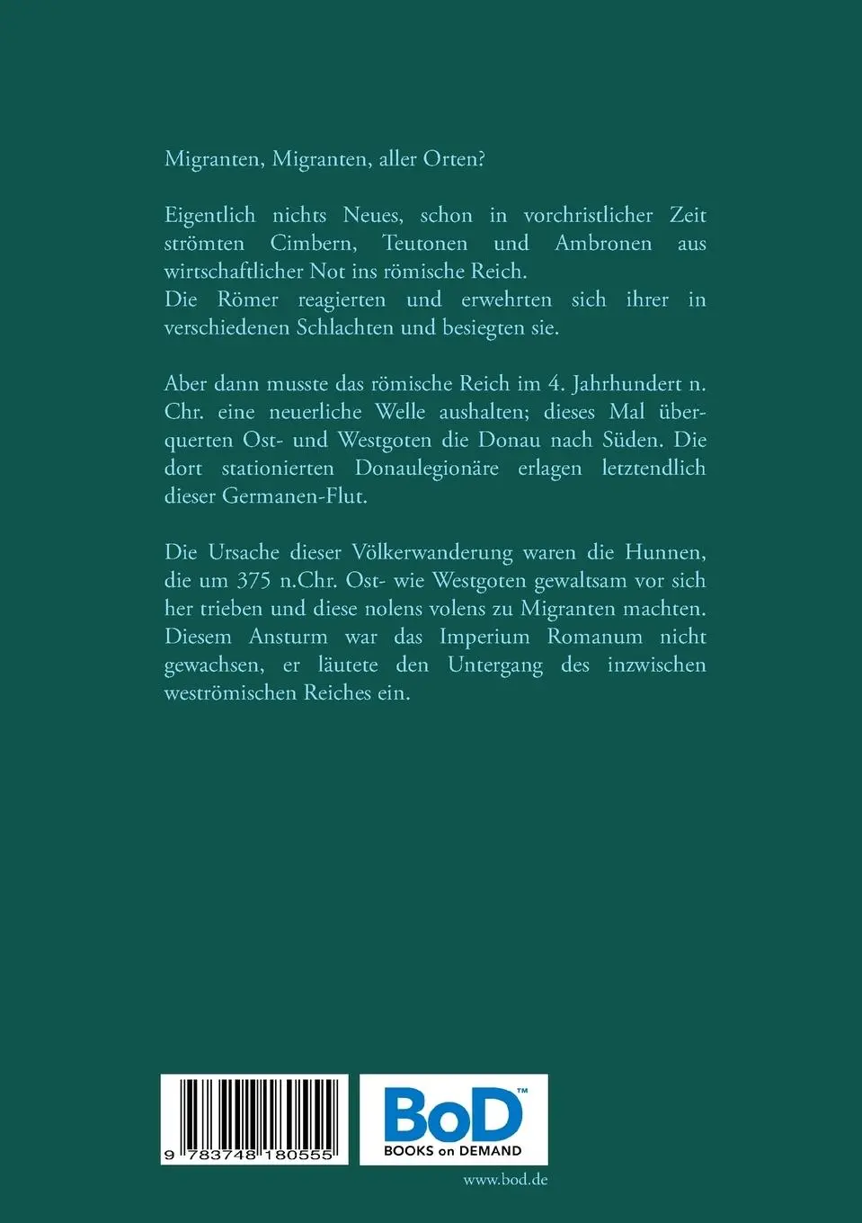 Rückseite: 9783748180555 | Donaulegionäre | Hartmut Raddatz | Taschenbuch | Paperback | 120 S.
