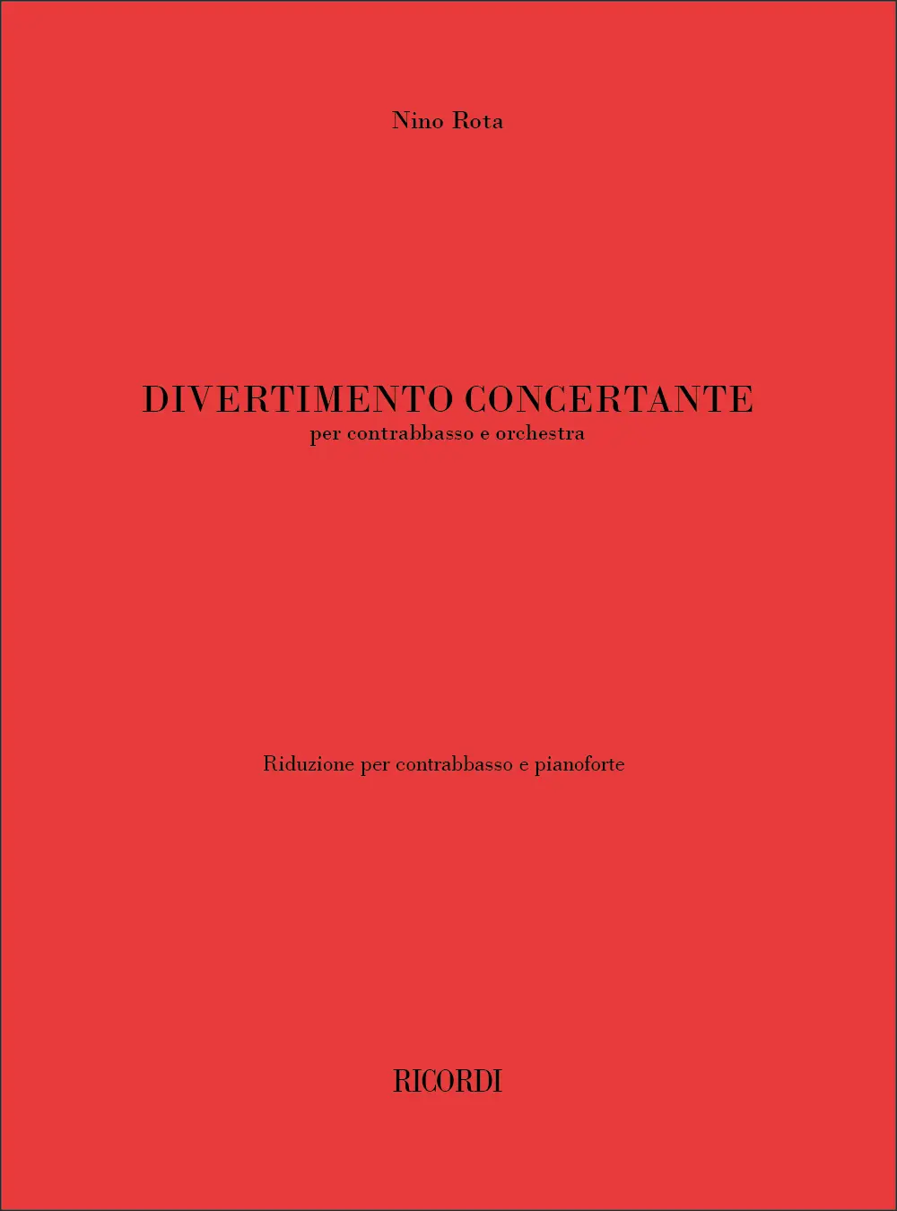 Cover: 9790041410555 | Divertimento Concertante | Riduzione per contrabbasso e pianoforte
