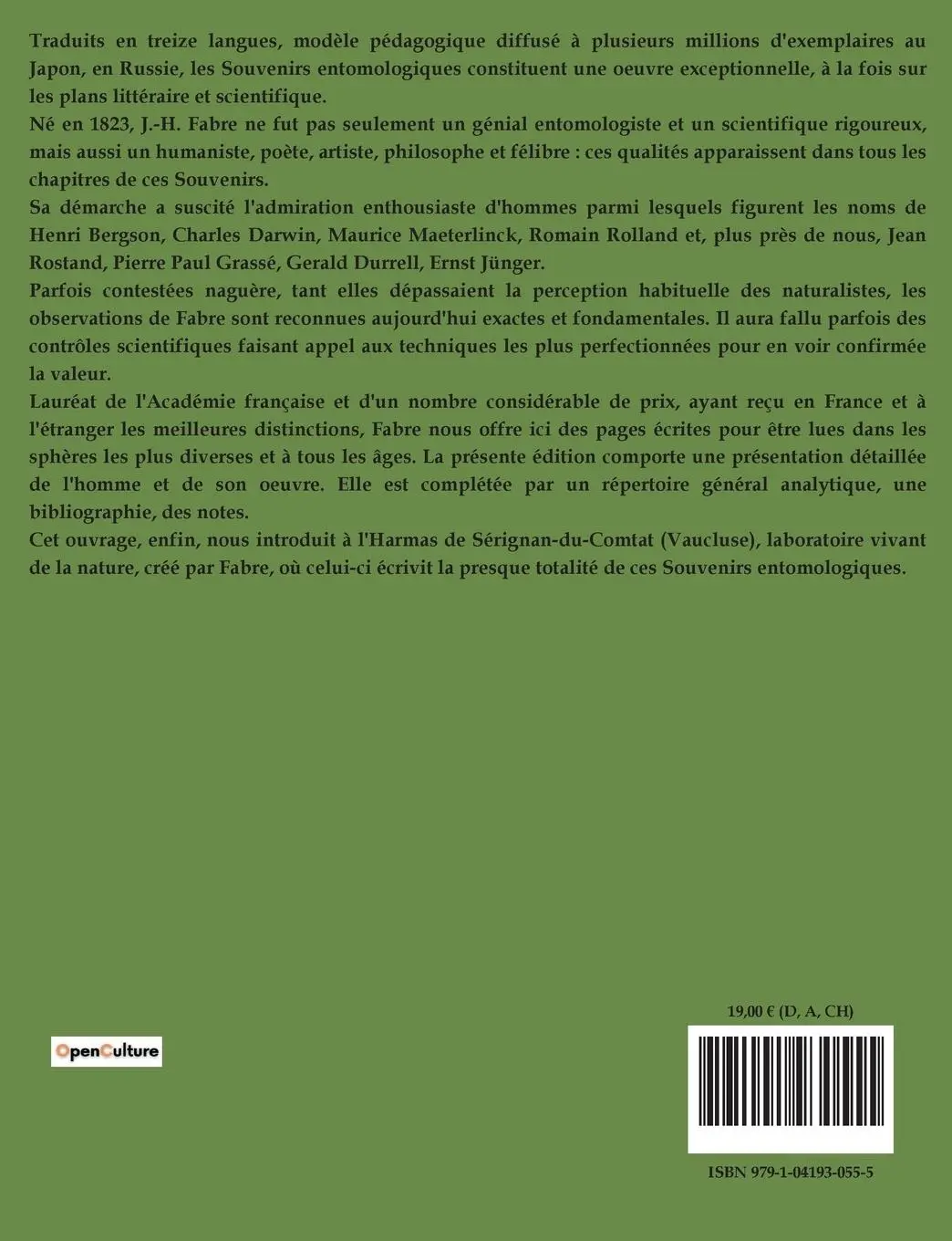 Rückseite: 9791041930555 | SOUVENIRS ENTOMOLOGIQUES Livre 9 | Jean-Henri Fabre | Taschenbuch