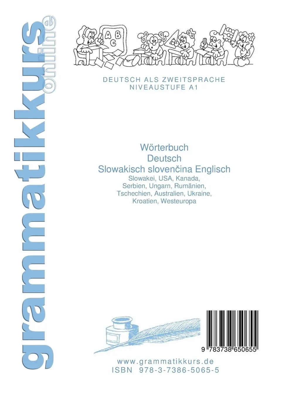 Rückseite: 9783738650655 | Wörterbuch Deutsch - Slowakisch - Englisch Niveau A1 | Taschenbuch