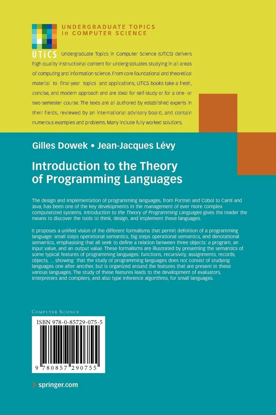 Rückseite: 9780857290755 | Introduction to the Theory of Programming Languages | Dowek (u. a.)