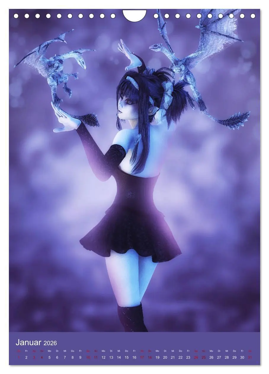 Bild: 9783516400755 | Mädchen im Manga Style (Gothic Art) (Wandkalender 2026 DIN A4...