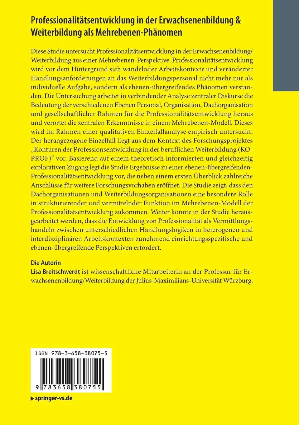 Rückseite: 9783658380755 | Professionalitätsentwicklung in der Erwachsenenbildung &amp;...