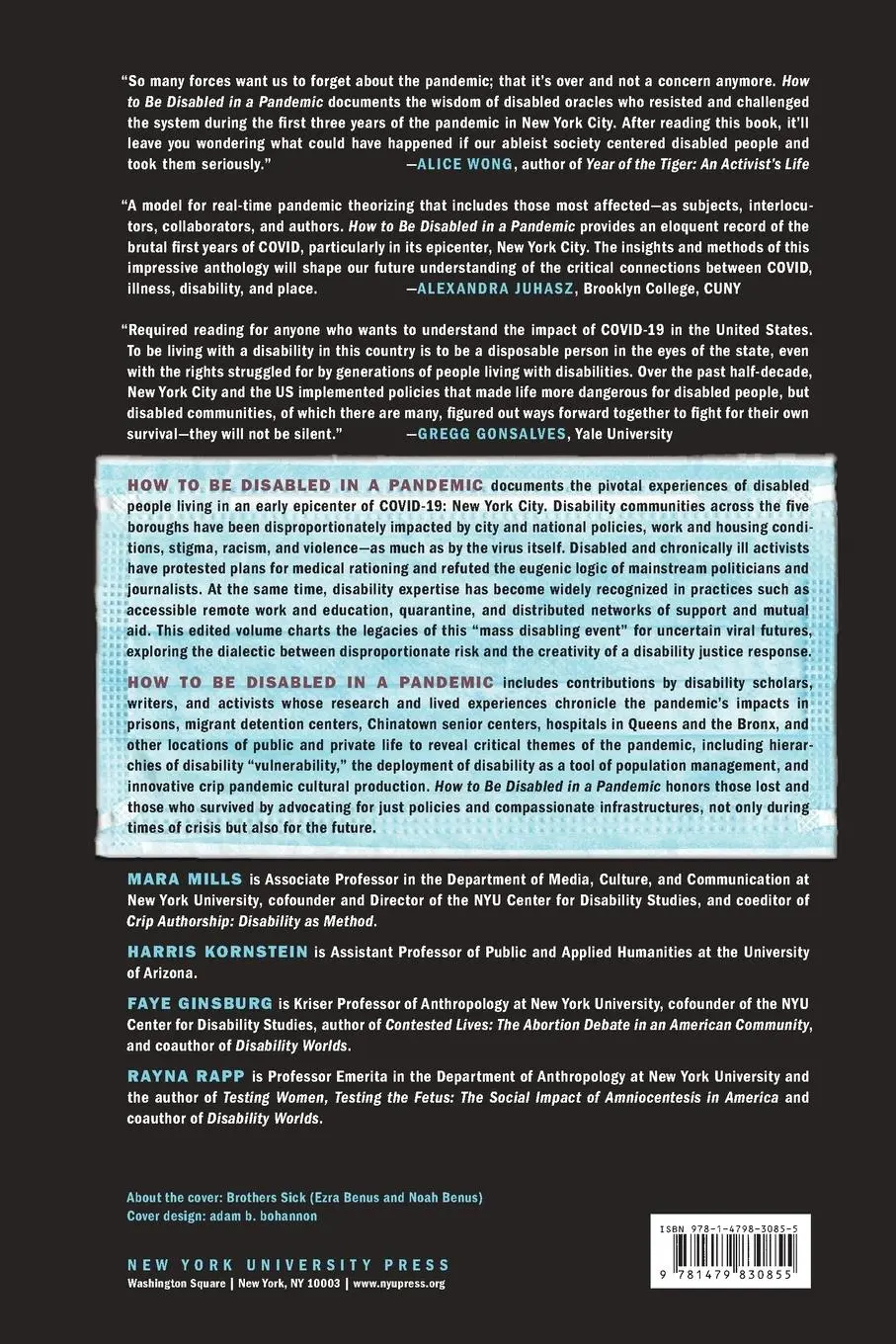 Rückseite: 9781479830855 | How to Be Disabled in a Pandemic | Mara Mills (u. a.) | Taschenbuch