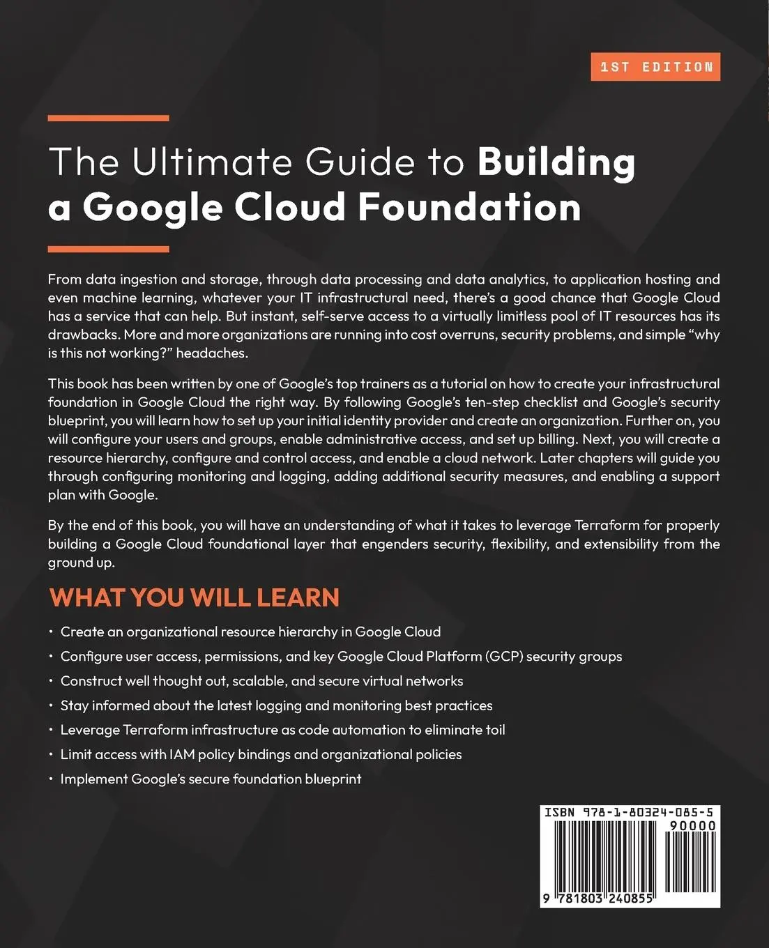 Rückseite: 9781803240855 | The Ultimate Guide to Building a Google Cloud Foundation | Haggerty